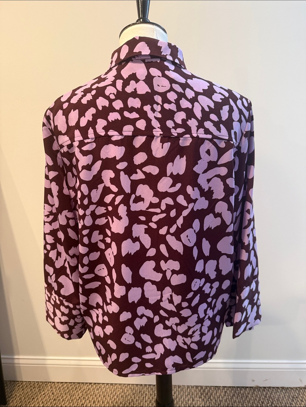 Monki Purple and Lilac Printed Button-Down Blouse - Picture 2 of 5